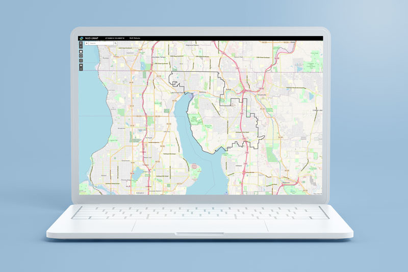Laptop showing the NUD Utility Map